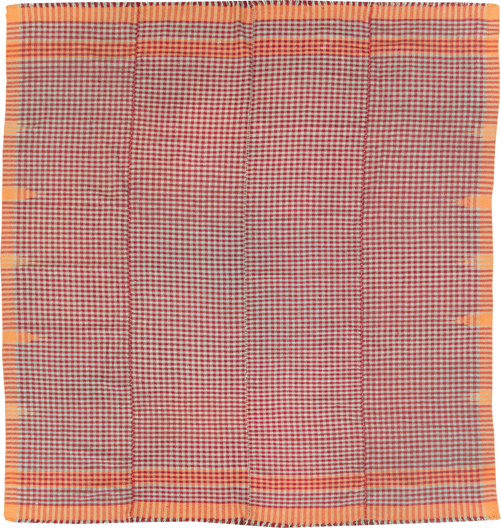 Vintage Persian Square Textile Flatweave, No.28985 - Gsblank