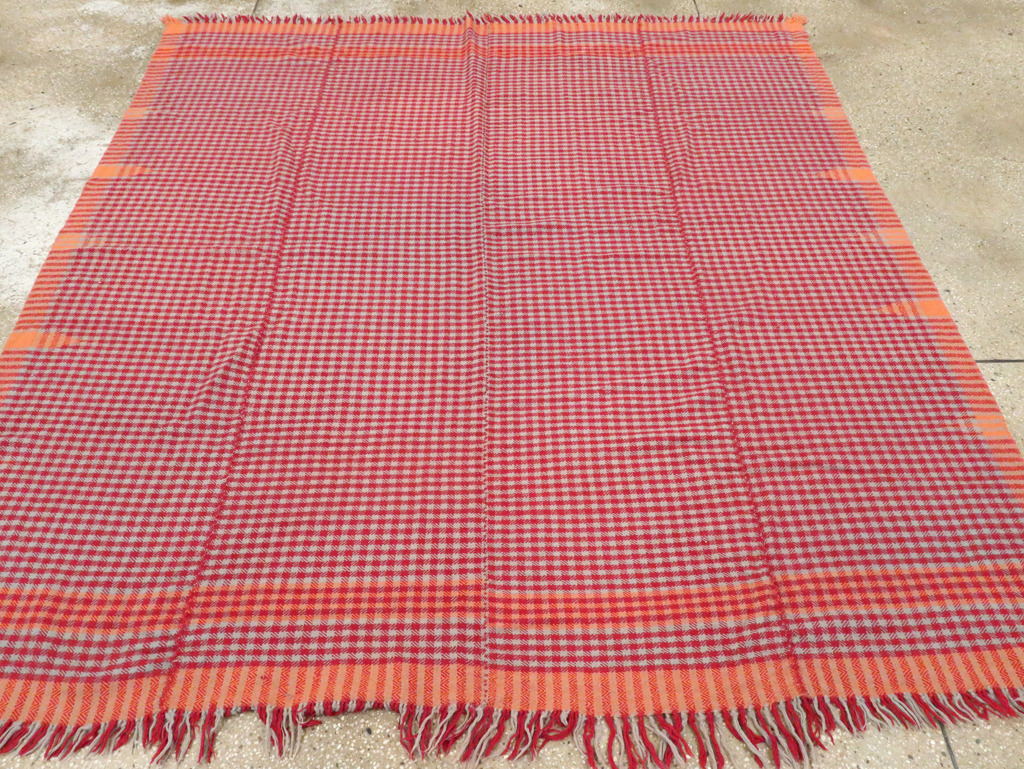 Vintage Persian Square Textile Flatweave, No.28985 - Gsblank