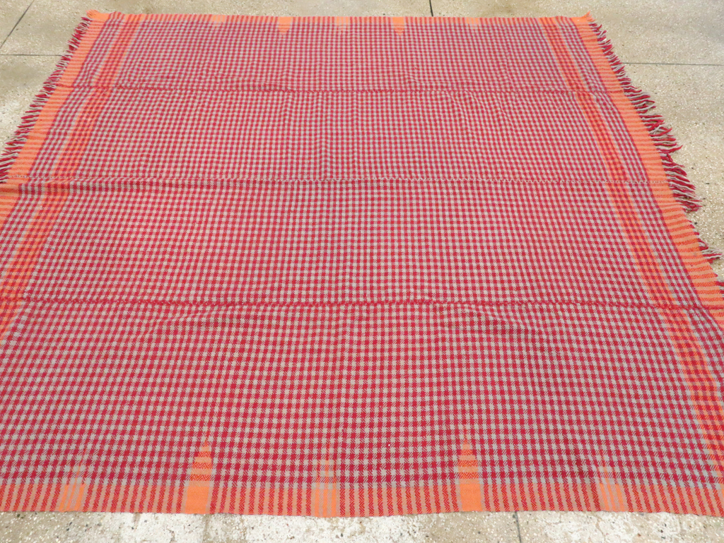 Vintage Persian Square Textile Flatweave, No.28985 - Gsblank