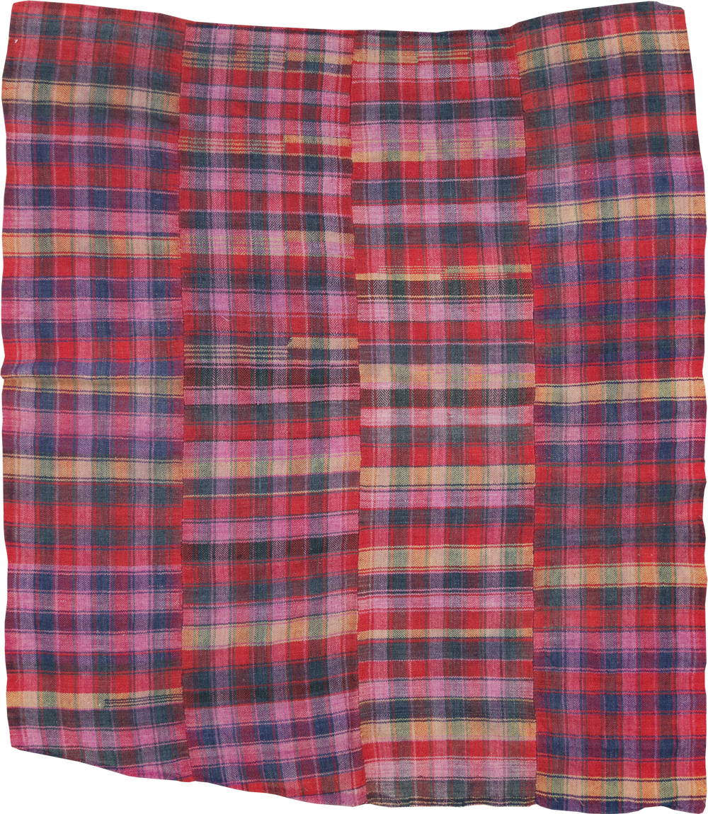 Vintage Persian Plaid Textile, No.28986 - Gsblank