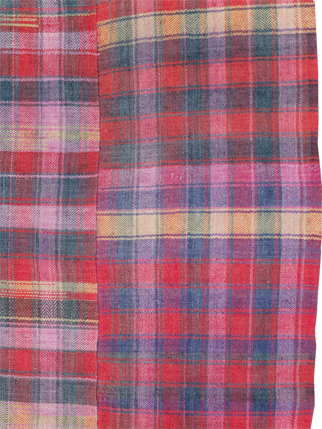 Vintage Persian Plaid Textile, No.28986 - Gsblank