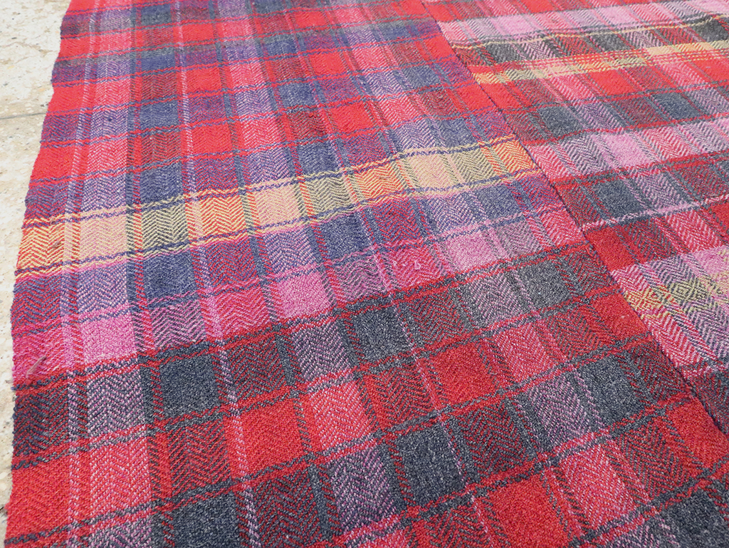 Vintage Persian Plaid Textile, No.28986 - Gsblank