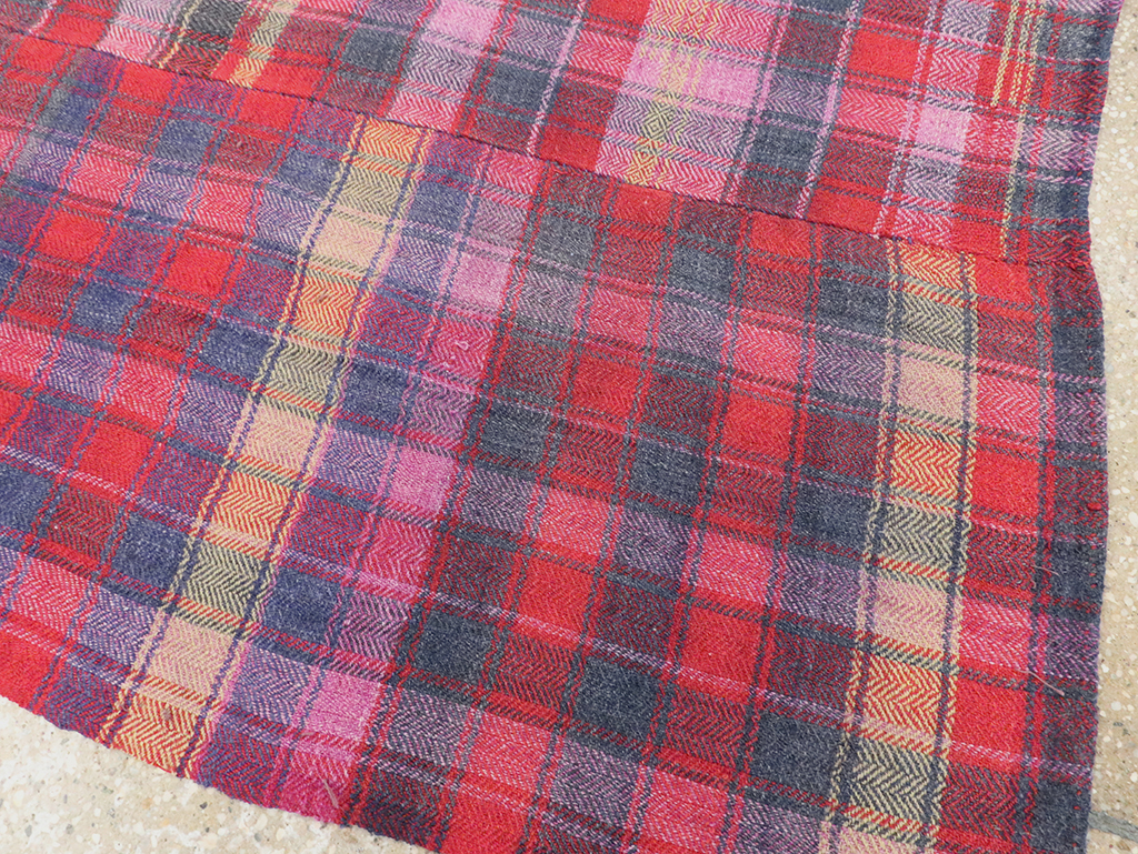 Vintage Persian Plaid Textile, No.28986 - Gsblank