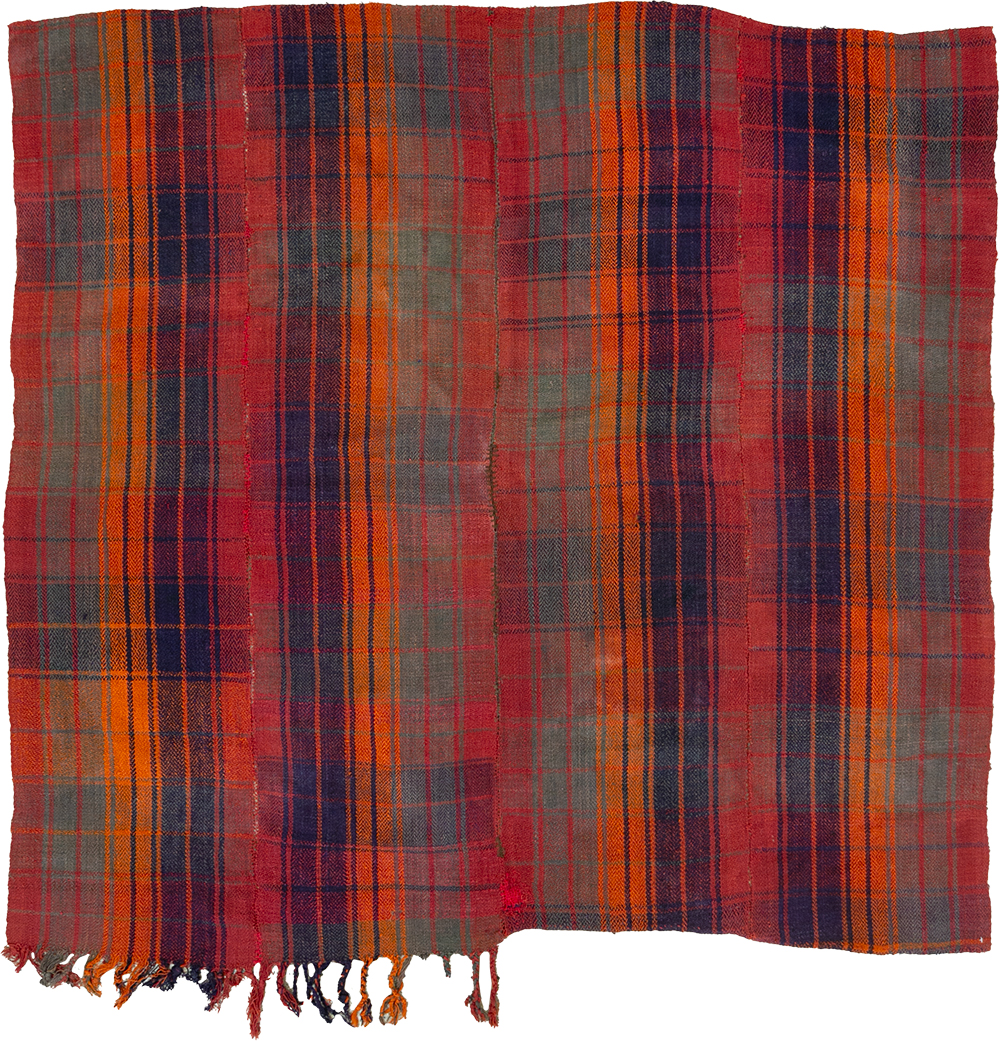 Vintage Persian Plaid Textile, No.29021 - Gsblank