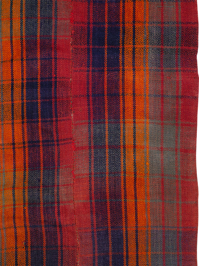 Vintage Persian Plaid Textile, No.29021 - Gsblank