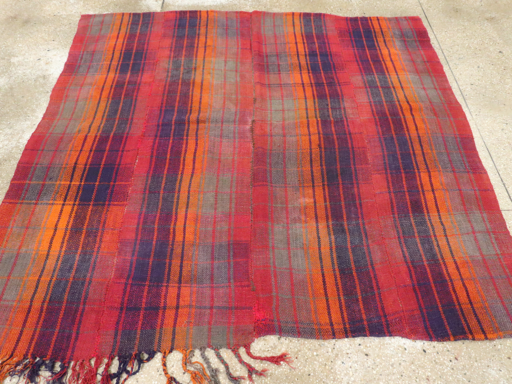 Vintage Persian Plaid Textile, No.29021 - Gsblank