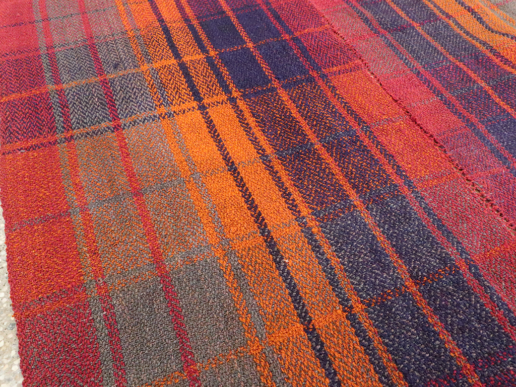 Vintage Persian Plaid Textile, No.29021 - Gsblank