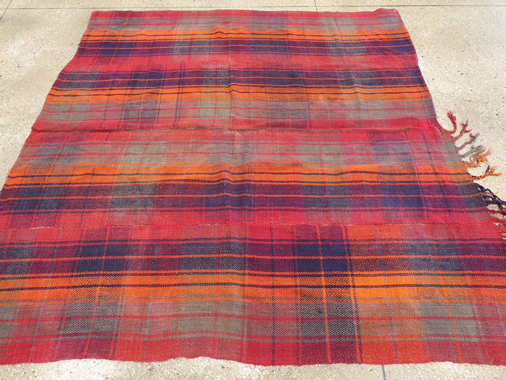 Vintage Persian Plaid Textile, No.29021 - Gsblank