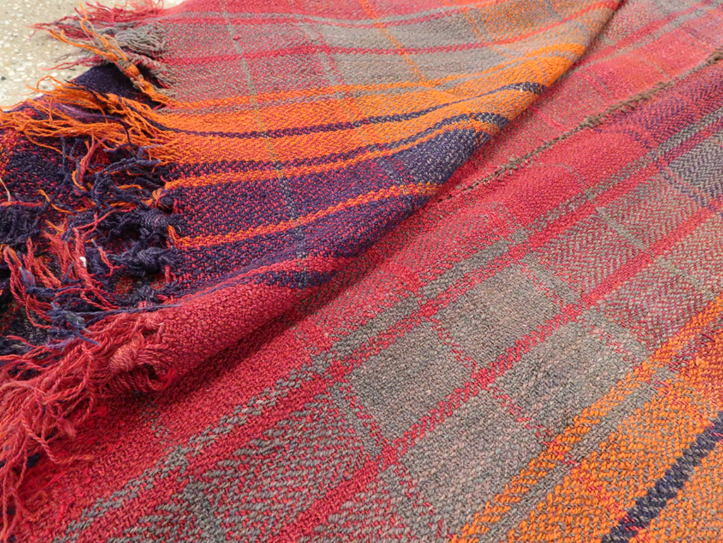 Vintage Persian Plaid Textile, No.29021 - Gsblank