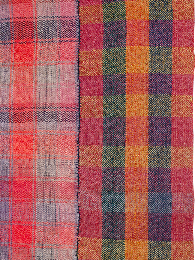 Vintage Persian Plaid Textile, No.29028 - Gsblank