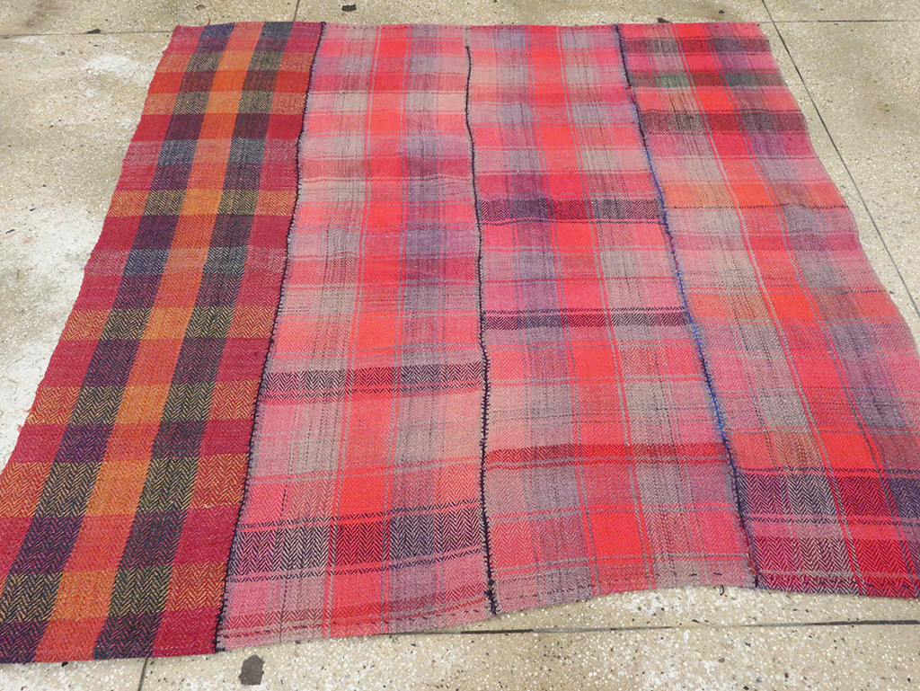 Vintage Persian Plaid Textile, No.29028 - Gsblank