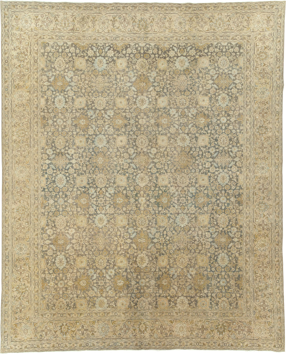 Antique Persian Tabriz Room Size Carpet, No.29053 - Gsblank