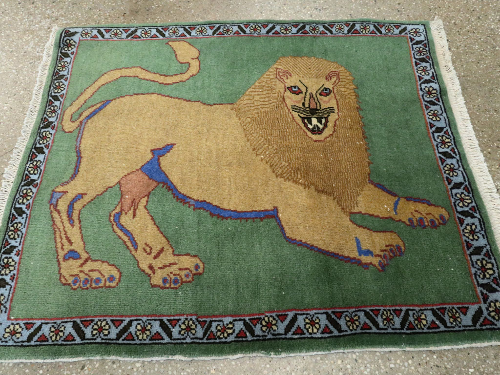 Vintage Persian Pictorial Tabriz Rug (Pair: 2 of 2), No.29060 - Gsblank