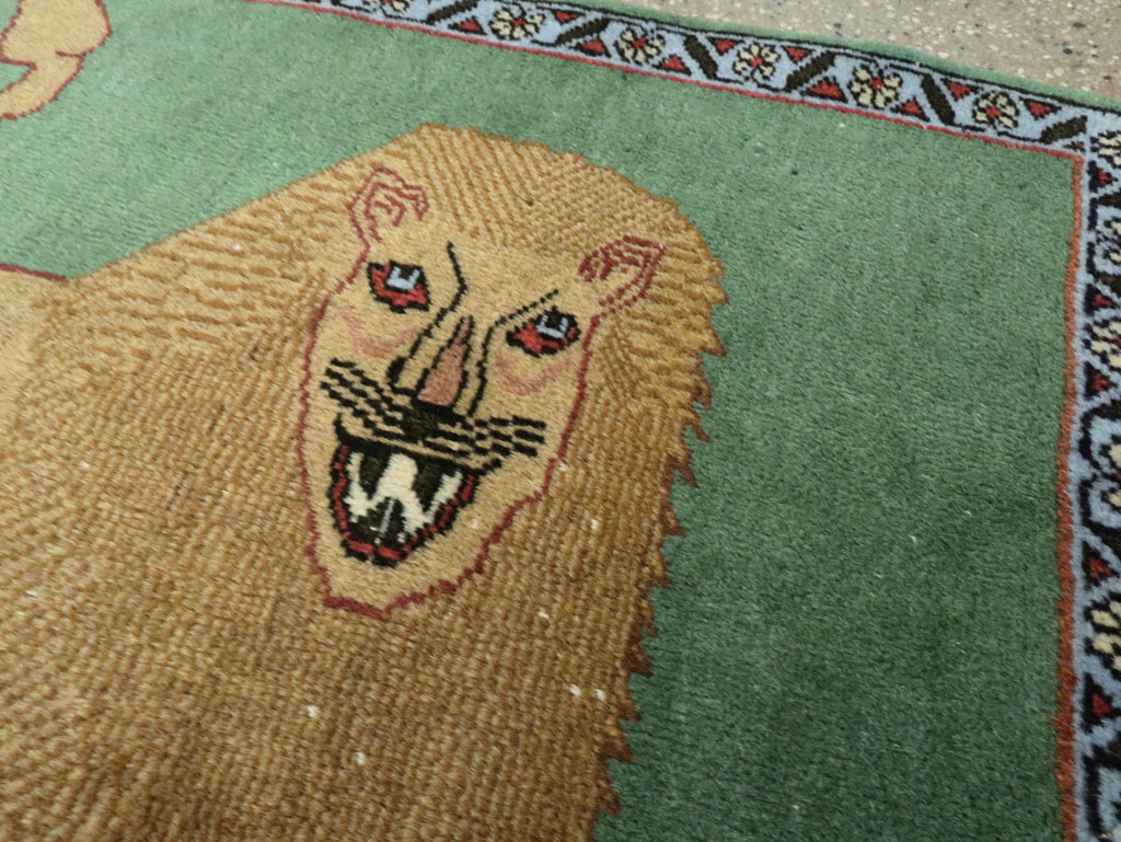 Vintage Persian Pictorial Tabriz Rug (Pair: 2 of 2), No.29060 - Gsblank