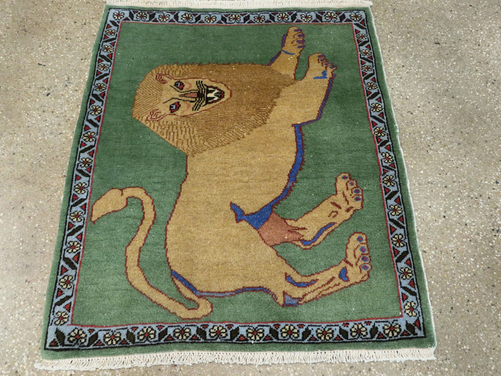 Vintage Persian Pictorial Tabriz Rug (Pair: 2 of 2), No.29060 - Gsblank