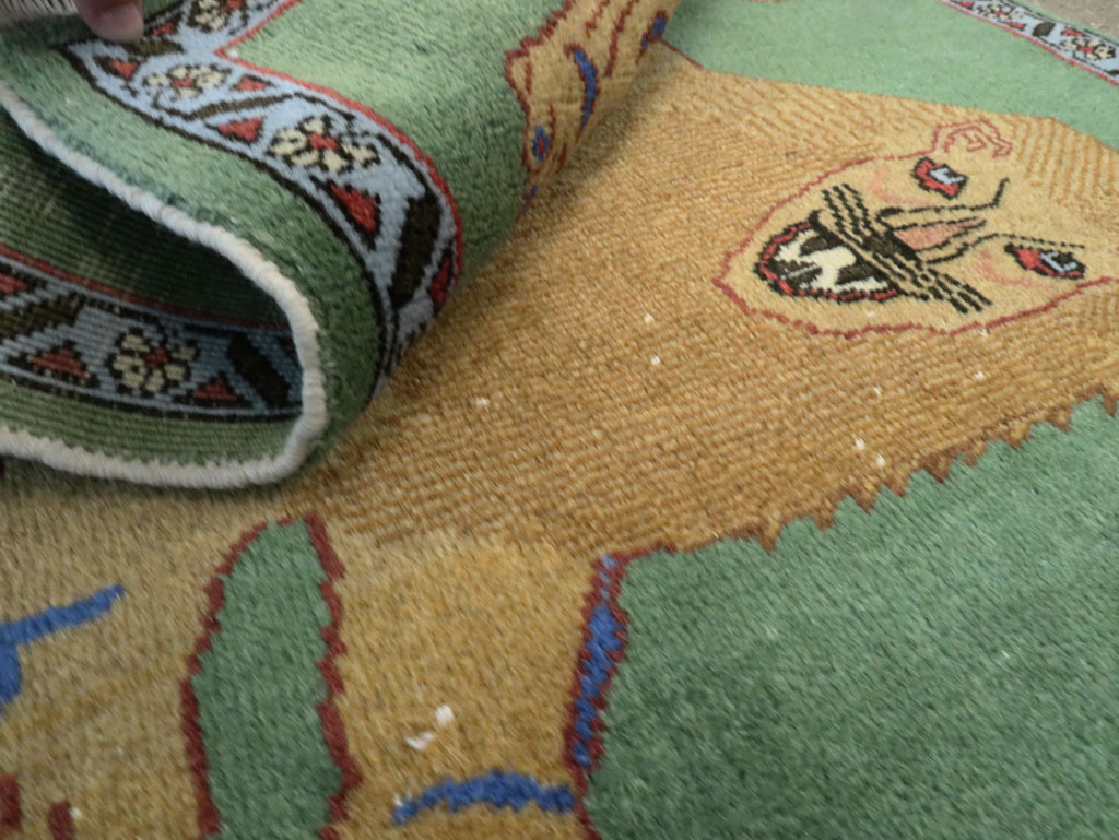 Vintage Persian Pictorial Tabriz Rug (Pair: 2 of 2), No.29060 - Gsblank