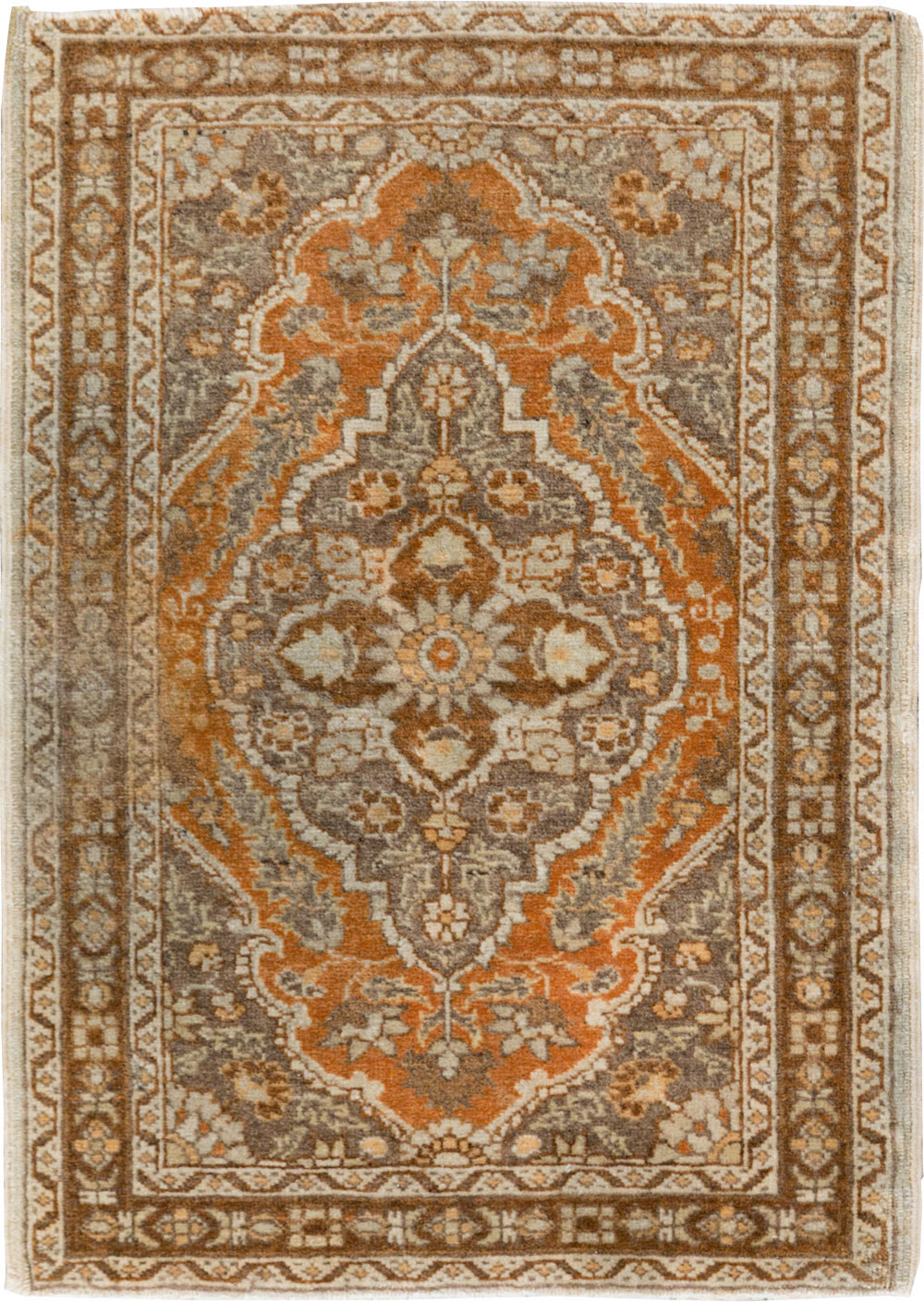 Vintage Persian Tabriz Throw Rug, No.29063 - Gsblank