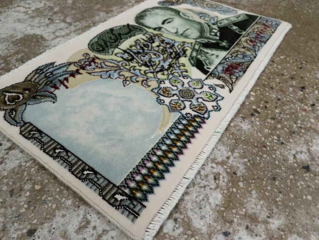 Modern Persian Tabriz Pictorial Rug, No.29068 - Gsblank