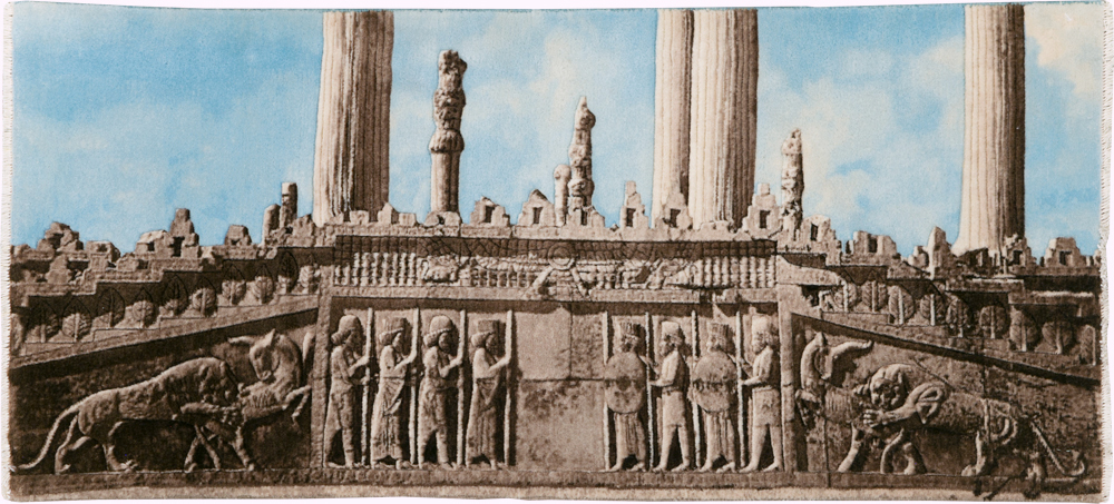 Vintage Persian Tabriz Pictorial Rug, No.29070 - Gsblank