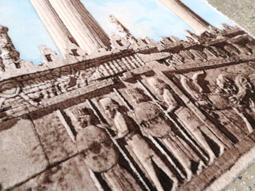 Vintage Persian Tabriz Pictorial Rug, No.29070 - Gsblank