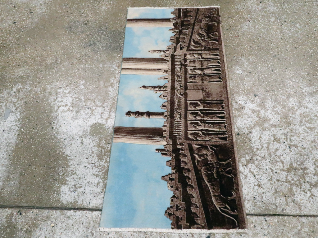 Vintage Persian Tabriz Pictorial Rug, No.29070 - Gsblank