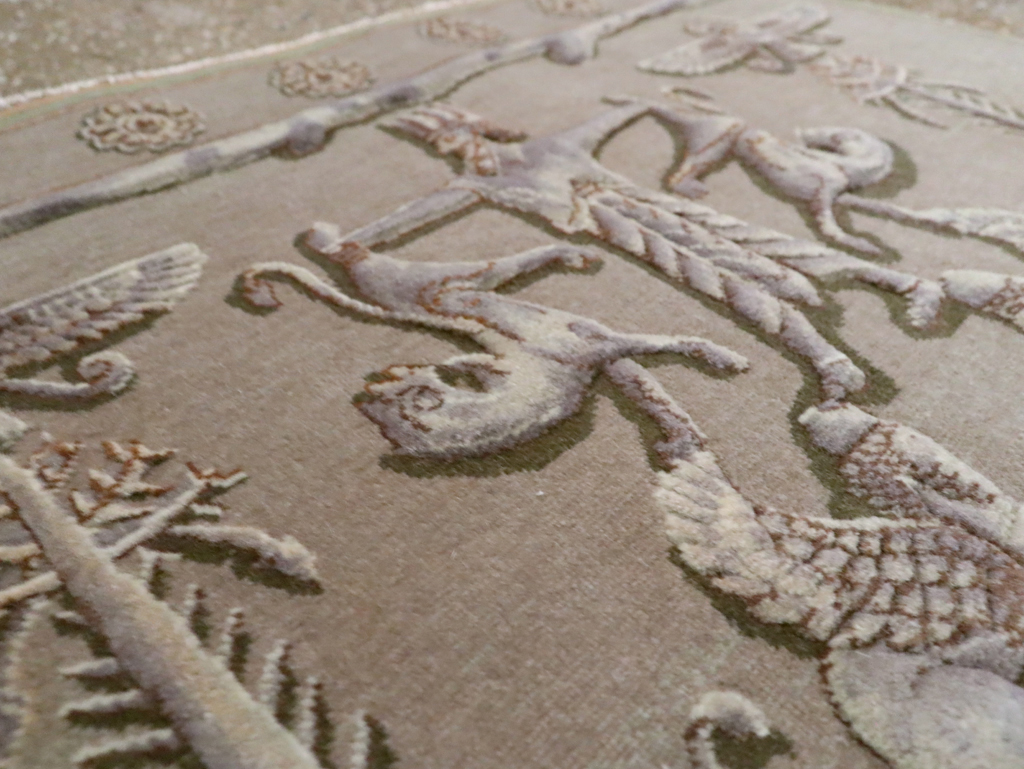 Vintage Persian Tabriz Pictorial Rug, No.29076 - Gsblank