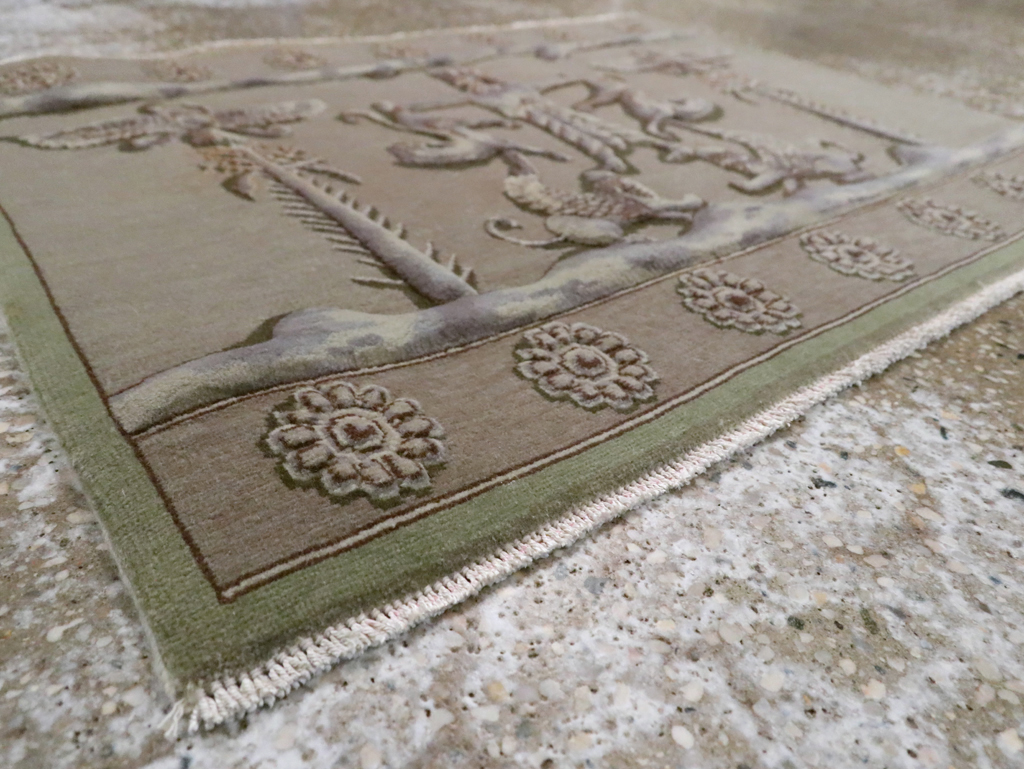 Vintage Persian Tabriz Pictorial Rug, No.29076 - Gsblank