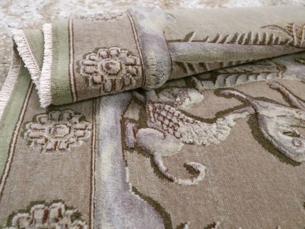 Vintage Persian Tabriz Pictorial Rug, No.29076 - Gsblank