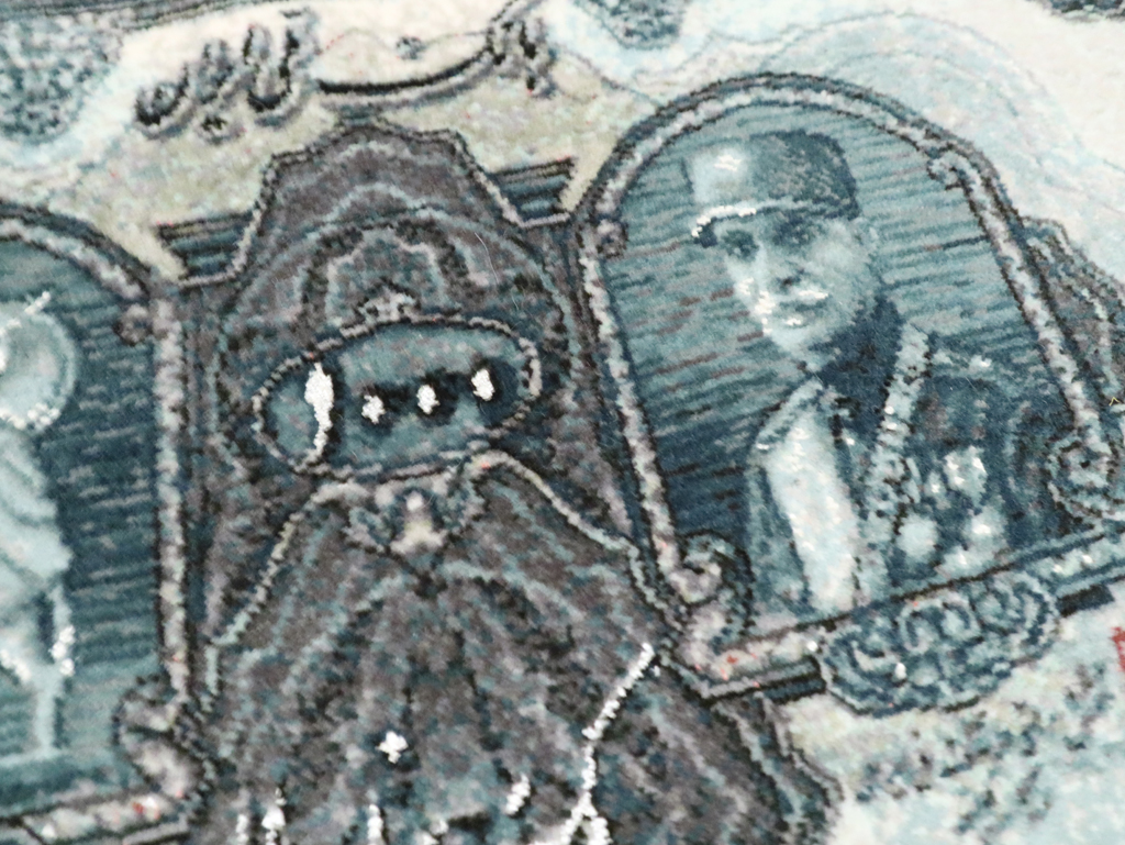 Modern Persian Tabriz Pictorial Rug, No.29078 - Gsblank