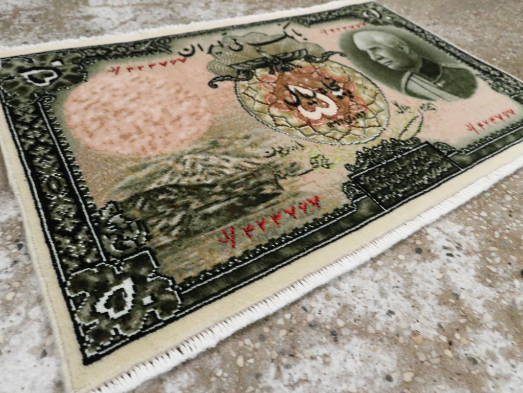 Vintage Persian Tabriz Pictorial Rug, No.29079 - Gsblank