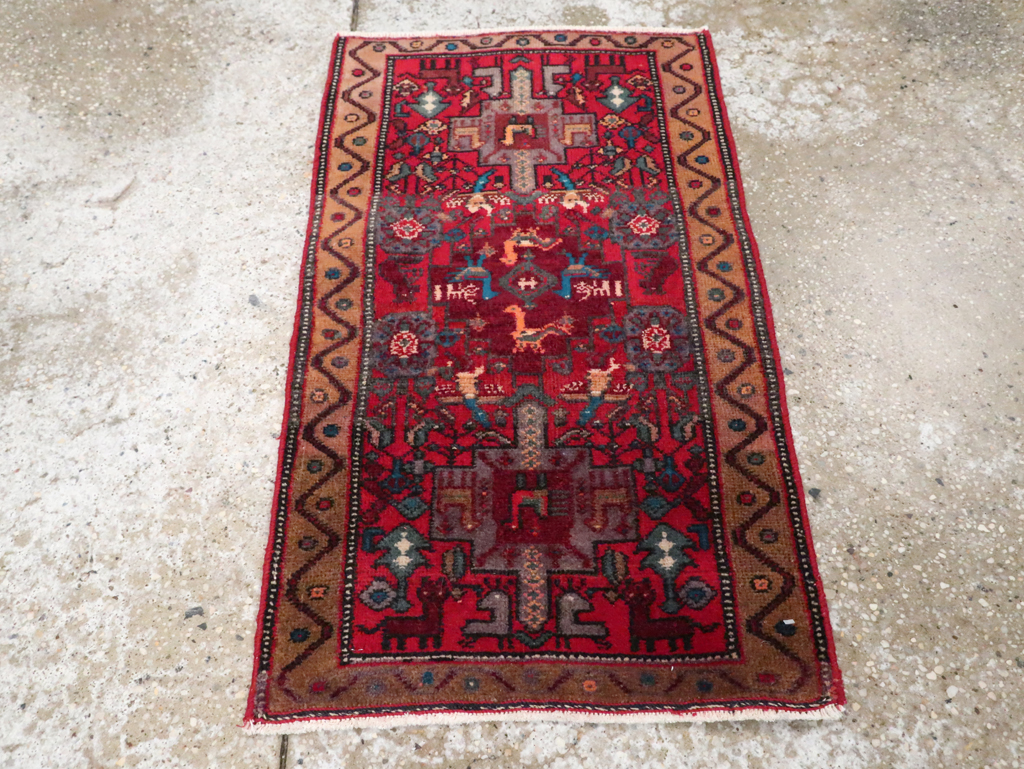 Vintage Persian Kurdish Pictorial Rug, No.29080 - Gsblank