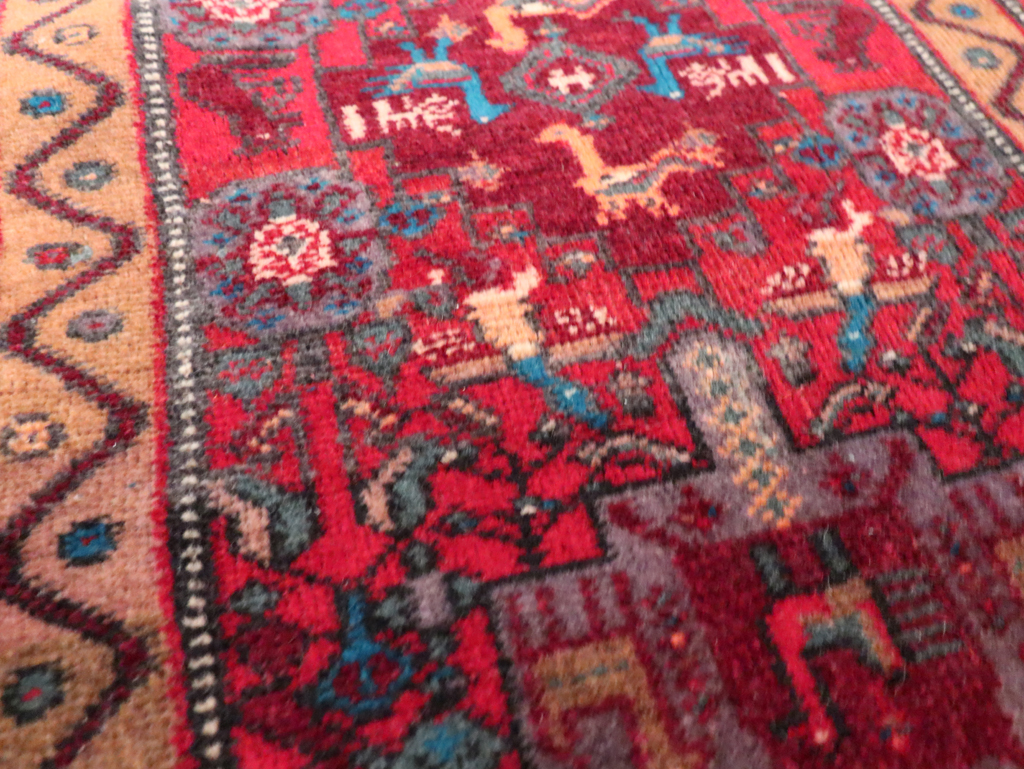 Vintage Persian Kurdish Pictorial Rug, No.29080 - Gsblank