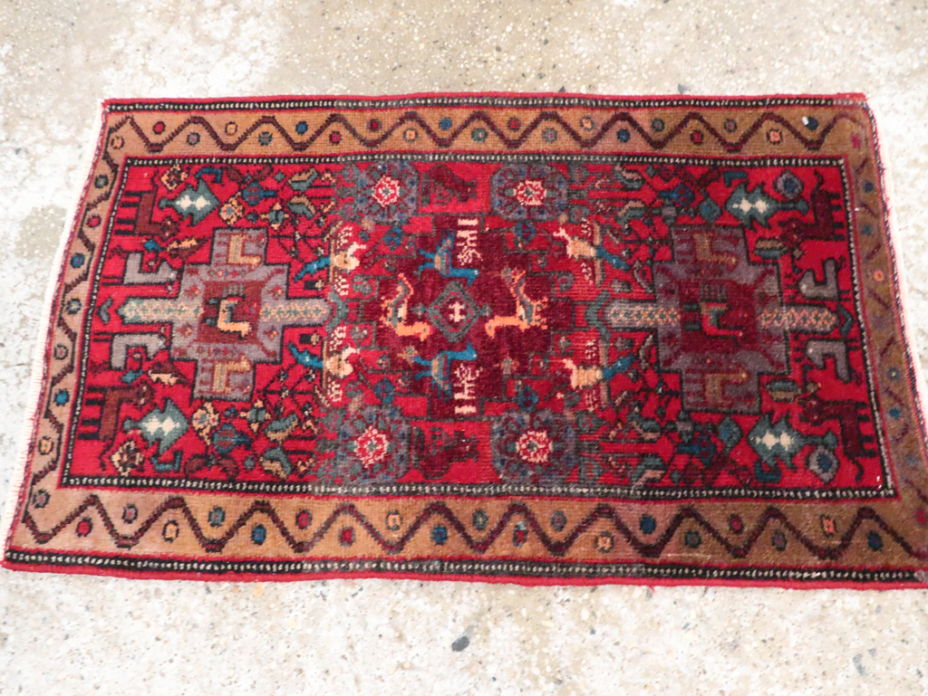 Vintage Persian Kurdish Pictorial Rug, No.29080 - Gsblank