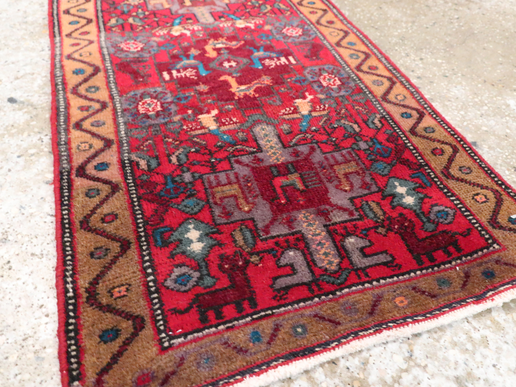 Vintage Persian Kurdish Pictorial Rug, No.29080 - Gsblank