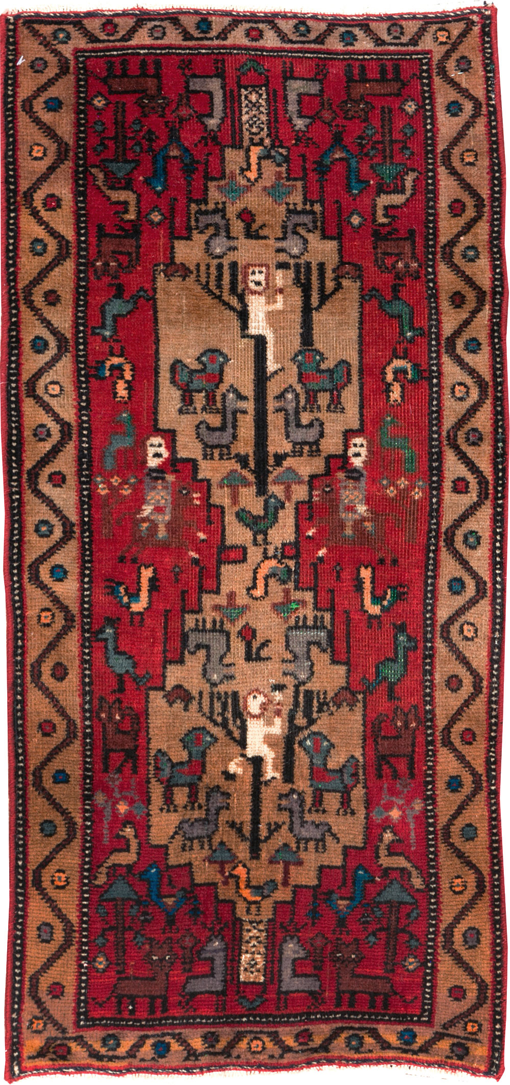 Vintage Persian Kurdish Pictorial Rug, No.29081 - Gsblank
