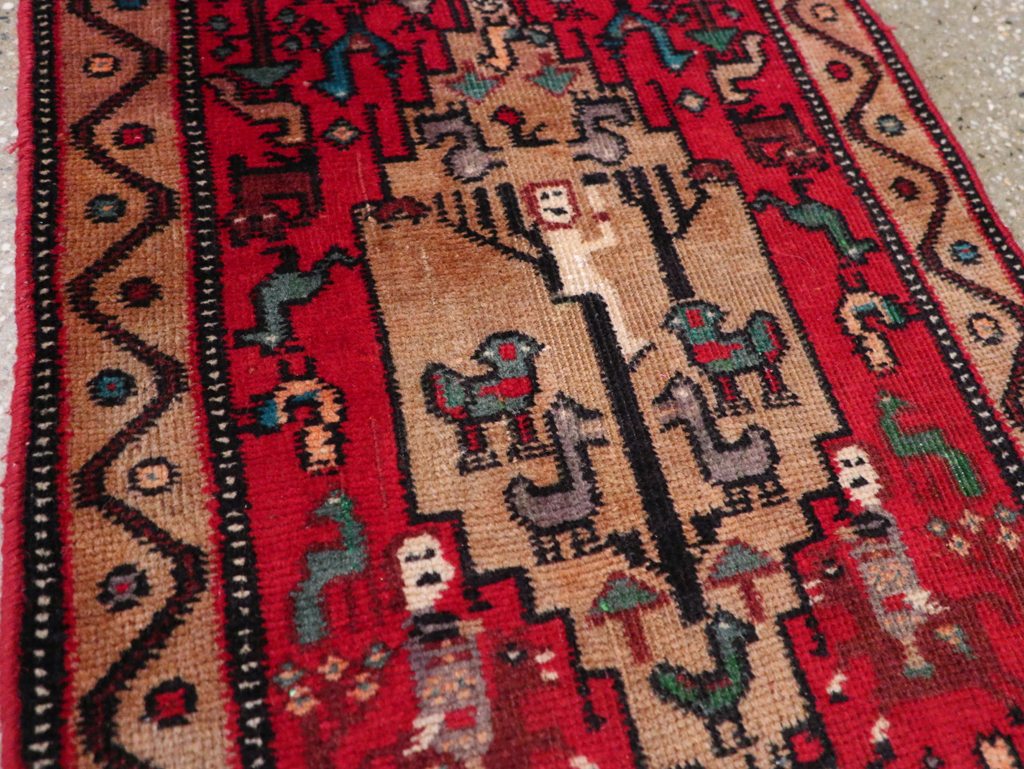 Vintage Persian Kurdish Pictorial Rug, No.29081 - Gsblank
