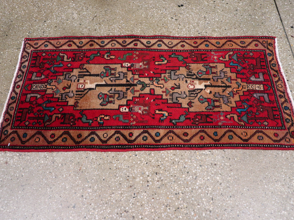 Vintage Persian Kurdish Pictorial Rug, No.29081 - Gsblank