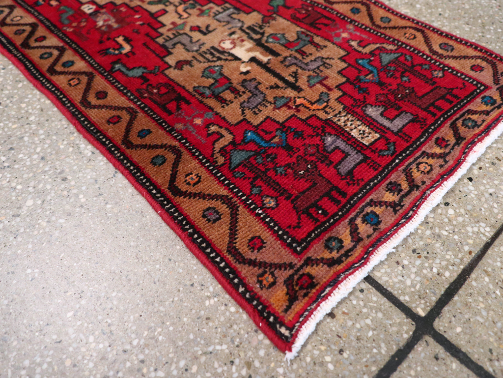 Vintage Persian Kurdish Pictorial Rug, No.29081 - Gsblank