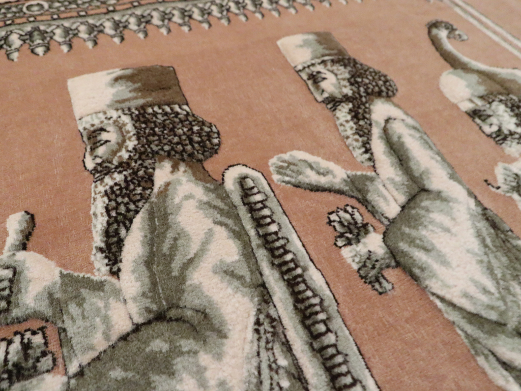 Vintage Persian Pictorial Tabriz Rug, No.29083 - Gsblank