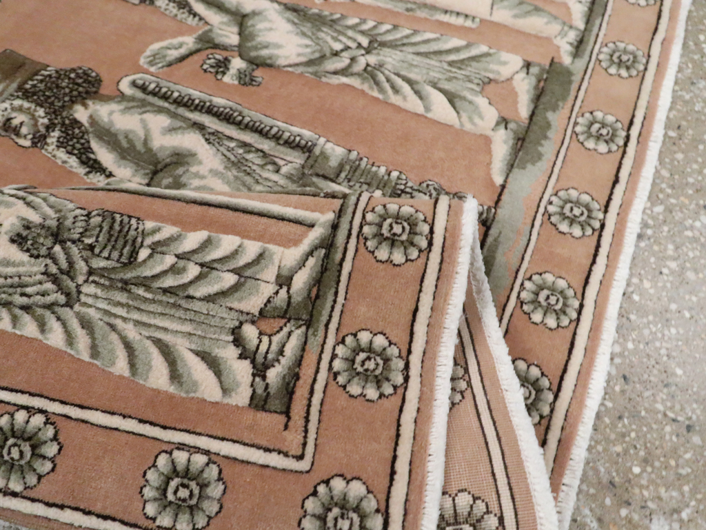 Vintage Persian Pictorial Tabriz Rug, No.29083 - Gsblank