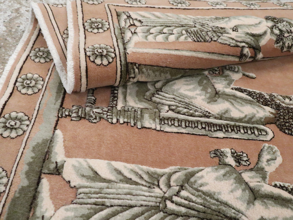 Vintage Persian Pictorial Tabriz Rug, No.29083 - Gsblank