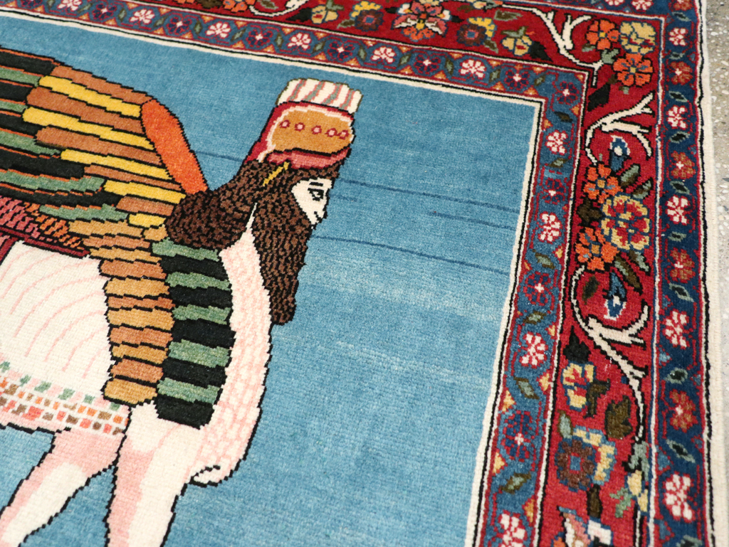 Vintage Pictorial Bakhtiari Rug, No.29084 - Gsblank