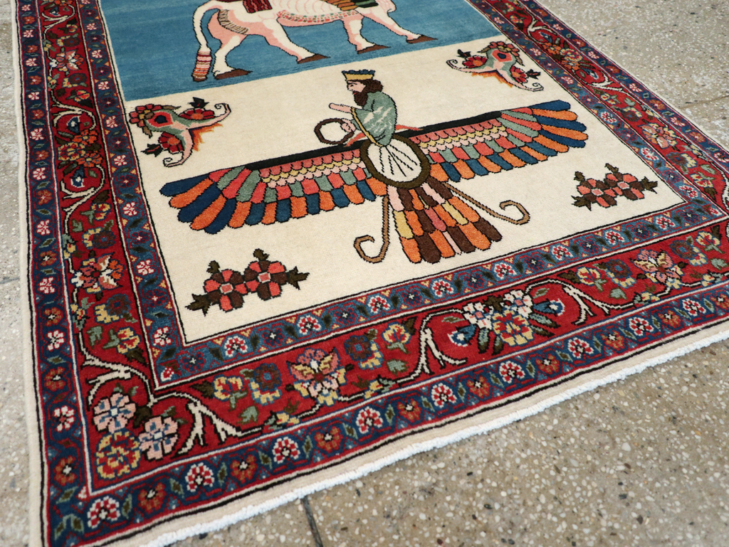 Vintage Pictorial Bakhtiari Rug, No.29084 - Gsblank