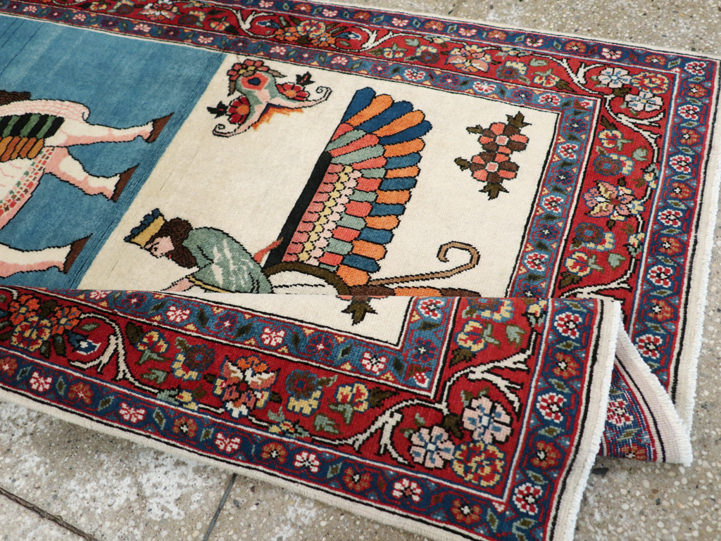 Vintage Pictorial Bakhtiari Rug, No.29084 - Gsblank