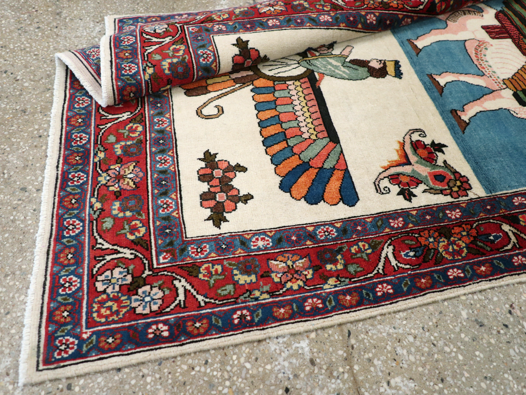 Vintage Pictorial Bakhtiari Rug, No.29084 - Gsblank