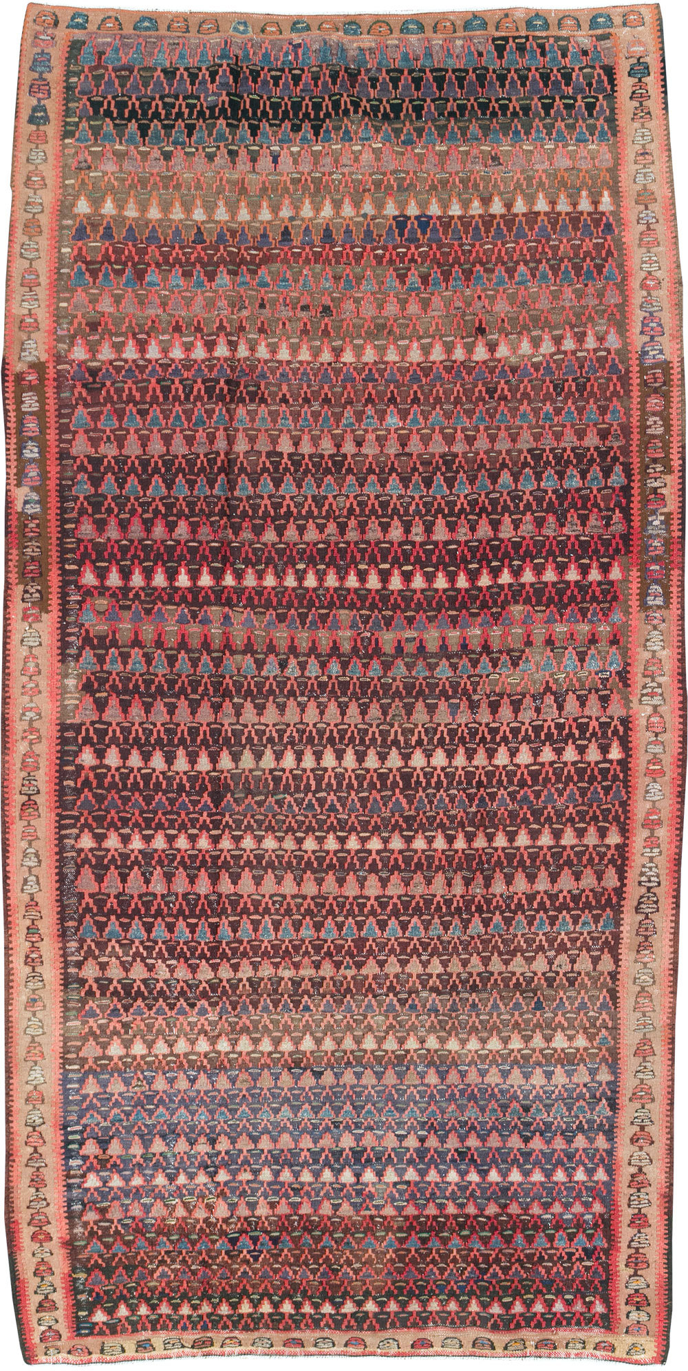 Vintage Persian Flatweave Kilim Gallery Rug, No.29087 - Gsblank