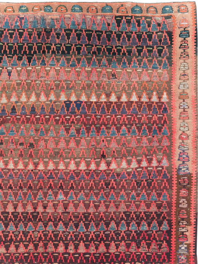 Vintage Persian Flatweave Kilim Gallery Rug, No.29087 - Gsblank