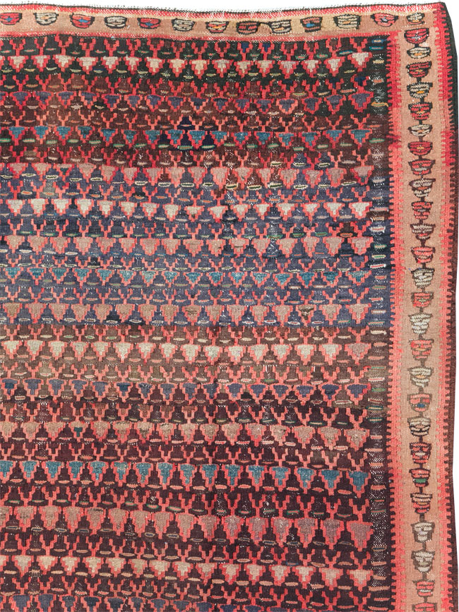 Vintage Persian Flatweave Kilim Gallery Rug, No.29087 - Gsblank