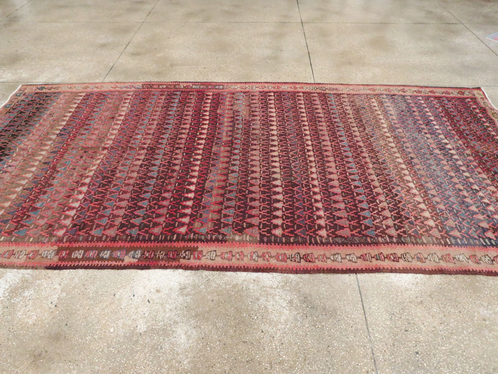 Vintage Persian Flatweave Kilim Gallery Rug, No.29087 - Gsblank