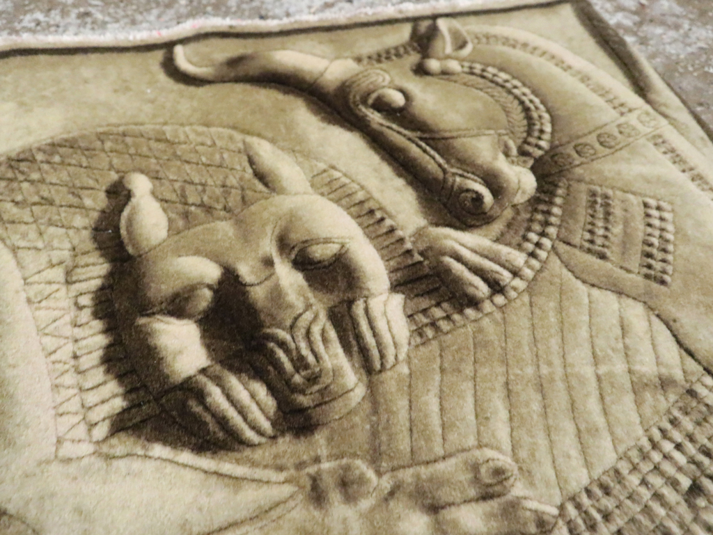 Vintage Persian Tabriz Pictorial Rug, No.29089 - Gsblank